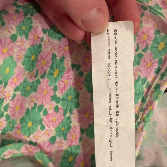 NWOT Zara Women's Floral Green and Pink Skirt Size Large. - Picture 7 of 8